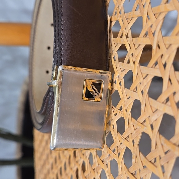 Vintage/Retro 80's/90's Pierre Cardin Brown Leather Men's Belt - Picture 2 of 9